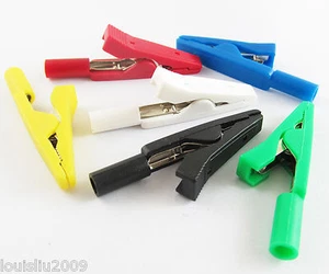 24pcs Full Insulated Alligator Clip to 2mm Banana Female Test Adapter 6 Colors - Picture 1 of 6