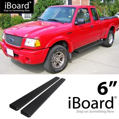 APS Running Board Nerf Bar 6in Black Fit Ford Ranger Mazda B Super Cab 2Dr 98-11 - Image 1 of 4