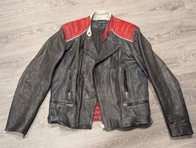 Chaqueta de Cuero Rag & Bone Para Hombres Moto RARA 38 S/M Multicolor Cuero Italiano WOW Foto 1 de 4