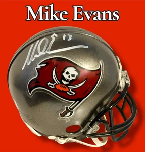 MIKE EVANS AUTOGRAPHED SIGNED TAMPA BAY BUCCANEERS MINI HELMET wAP/HOLO/COA - Picture 1 of 7