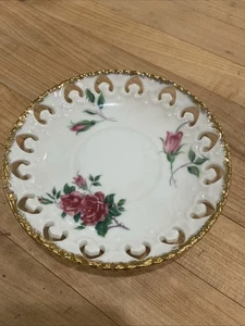 Kirsche Porzellan Made in Japan Netzuntertasse - Rosen Design - Bild 1 von 7