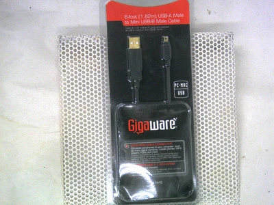 Gigaware 26-1415 6 foot USB-A Male to Mini USB-B Male Cable 8 Pin 2601415 UC-E6 - Image 1 of 2