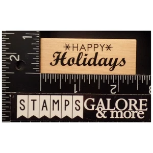 Rubber Stamps CHRISTMAS HAPPY HOLIDAYS WISHES #T06 - Picture 1 of 2