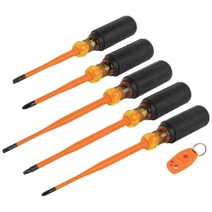 Klein Tools 6 Piece Slim Tip Insulated Screwdriver Set 1000V Magnetizer - Picture 1 of 13