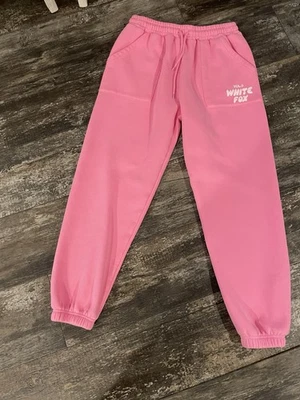 WHITE FOX MEDIUM PINK SWEATPANTS POCKETS - Image 1 of 3