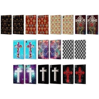 HEAD CASE DESIGNS CROSS PRINTS LEATHER BOOK WALLET CASE COVER FOR APPLE iPAD - Image 1 of 4