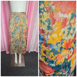 Coldwater Creek Watercolor Lined Comfort Waist Flared Skirt Size Large  - Picture 1 of 12