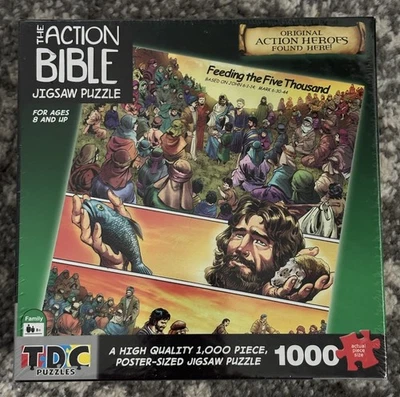 Action Bible Family Jigsaw Puzzle "Feeding the Five Thousand" 1000 Piece SEALED - Image 1 of 4
