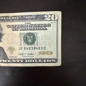 Fancy Serial Number Super Binary Repeater 84838483 $20 Dollar Bill 2009 - Picture 1 of 3