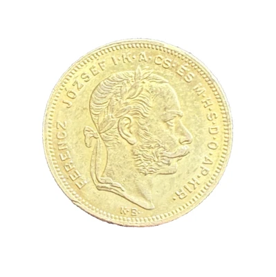 Hungary 1875 Gold 20 Francs 8 Florins UNC - Image 1 of 2