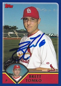 BRETT TOMKO SIGNED AUTO'D 2003 TOPPS CARD #469 ST LOUIS CARDINALS GIANTS REDS - Picture 1 of 2