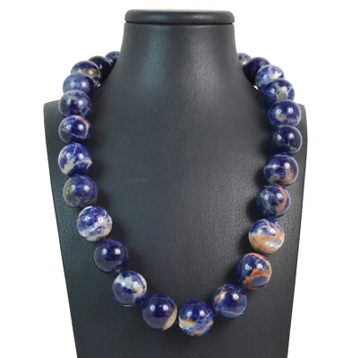 Collana in Sodalite Network con chiusura in Argento 925. Made in Italy - Immagine 1 di 3