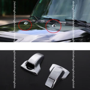 2X Chrome Front Engine Wiper Water Spray Covers For Toyota FJ Cruiser 2007-2020 - Picture 1 of 6