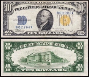 Awesome Crisp HIGH GRADE 1934 A $10 N. AFRICA Silver Certificate! FREE SHIP 2942 - Picture 1 of 3