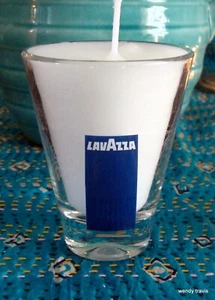 HAND POURED UNSCENTED CANDLE IN LAVAZZA ESPRESSO GLASS - Picture 1 of 5