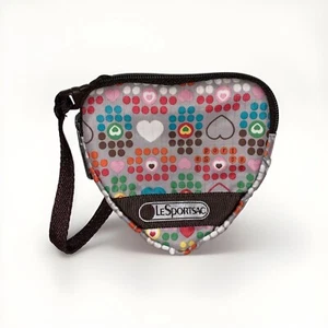 LeSportsac Herzform Kalbsleder Geldbörse Portemonnaie Reise Organizer Regenbogen klein - Bild 1 von 14