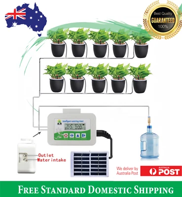 Temporizador de agua con energía solar planta inteligente riego por goteo bomba de riego patio Foto 1 de 4