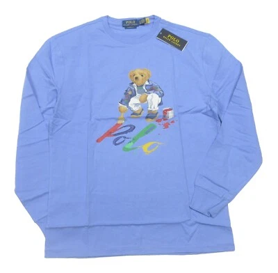 Polo Ralph Lauren Big & Tall Men's Blue Polo Bear Graphic Crew-Neck L/S T-Shirt - Image 1 of 4