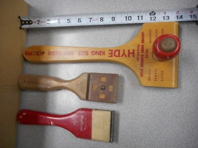 Lote de 3 raspadores de mano de pintura antiguos 5" Hyde se ve nuevo, mano grande y RedDevil. Foto 1 de 4
