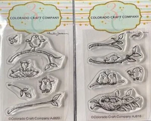 New COLORADO CRAFT Rubber Stamp TINY BIRDS BERRIES & TB WORMS free USA ship - Picture 1 of 5