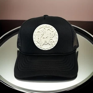 Medusa Trucker Hat - Black Hat- White Medusa Versac Custom Hat - Picture 1 of 4
