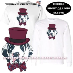 Harlequin Great Dane Dog Gentleman Portrait Graphic Art T Shirt S-5X      - Imagen 1 de 4