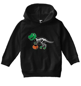 T Rex Skeleton Outfit - Costume Pumpkin Dinosaur Toddler/Youth Hoodie - Picture 1 of 12