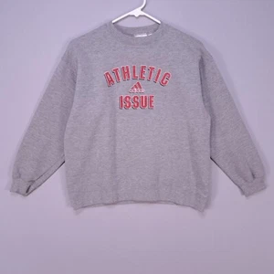 Vintage Adidas Sweater Boys Large Gray Pullover Long Sleeve Athletic Issue - Picture 1 of 15