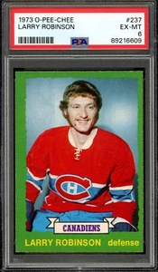 1973-74 OPC O-PEE-CHEE #237 Larry Robinson HOF RC PSA 6 EX-MT Canadiens Rookie - Picture 1 of 2