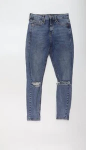 Topshop Womens Blue Cotton Skinny Jeans Size 26 in L24 in Regular Button - Picture 1 of 10