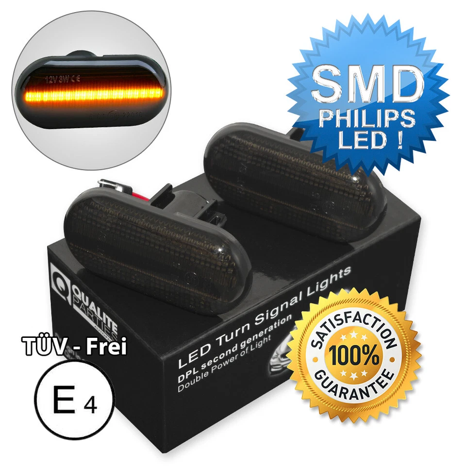 2x LED SEITENBLINKER BLINKER SCHWARZ SMART 453 OPEL VIVARO MOVANO KUBISTAR - Bild 1 von 1