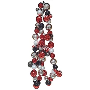 Disney Mickey & Minnie Christmas Bauble Garland 2m Red & Black Door Wall Hanging - Picture 1 of 17