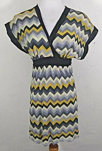 Sweet Pea Stacy Frati Womens Dress Medium Chevron Stripe Multicolor Empire Waist - Picture 1 of 5