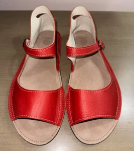 Nuevas Sandalias SOFTSTAR Solsticio Adulto Cuero Rojo Minimalista Hechas en EE. UU. 10 Unisex - Imagen 1 de 7