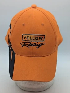 Y2k VNTG Nascar Team Yellow Racing Jimmy Spencer Orange Tribal Cap Strapback  - Afbeelding 1 van 4