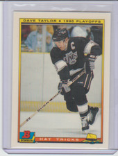 1990-91 Bowman Hat Tricks Tiffany Insert #22 Dave Taylor Los Angeles Kings
