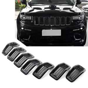 Protezione griglia anteriore nera inserto cover per jeep cherokee 2014-2018 - Foto 1 di 10