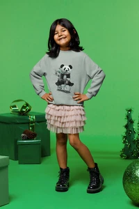 Personalized Child Sweatshirt Printed In France. Color Gray. - Picture 1 of 7