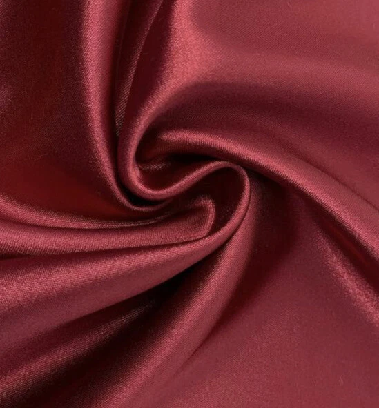 Burgundy Charmeuse High Quality Satin Fabric Sold By The Yard - Image 1 of 1