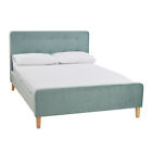 Pierre Velvet Buttoned Headboard Bed available in Double or King size