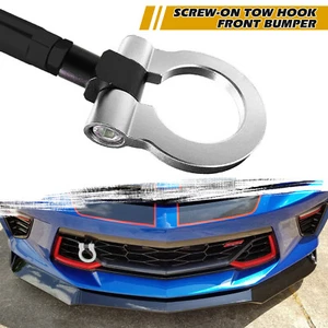 Silver Sport Racing Style Aluminum Tow Hook For Chevrolet Camaro SS ZL1 2016-24 - Picture 1 of 12