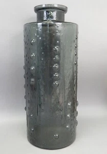 Large 20" Mid Century blue gray pebbled glass floor vase Riihimaen or Sarpeneva - Picture 1 of 4