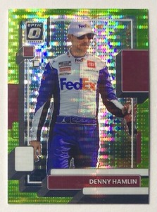 2023 Donruss Denny Hamlin Lime Green Pulsar Prizm Optic Preview SP 23XI Racing