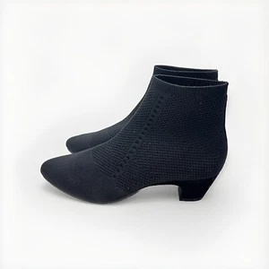 Elieen Fisher Purl Black Stretch Knit Sock Booties Womens Size 7.5M - Picture 1 of 12