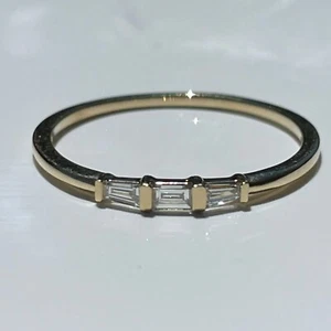 14K Gold Diamond Baguette Stack Ring - Picture 1 of 2