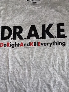 DRAKE Do Right And Kill Everything RARE 2010 Size L Gray T Tour Concert Hip Hop - Picture 1 of 5