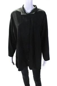 Christopher Calvin Womens Button Down Long Sleeves Jacket Black Size Large - Picture 1 of 4