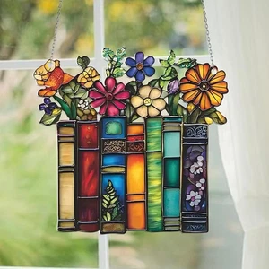 Flower Book Suncatcher ACRYLIC Window Hangin g-9/15/23CM K6J7 - Picture 1 of 14