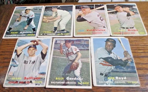7) 1957 Topps FILLER baseball cards #17 #21 #26 #96 #164 #246 #257 Walt Dropo - Picture 1 of 2