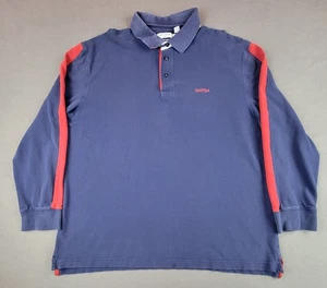 Nautica Slim Fit Men's 3XL Blue/red VTG Collared Long Sleeve Polo - Picture 1 of 10
